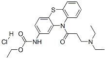 ethyl N-[10-(3-diethylaminopropanoyl)phenothiazin-2-yl]carbamate hydrochloride|ETHACIZINE HYDROCHLORIDE