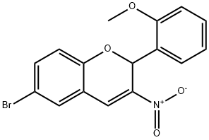 6-Bromo-2-(2-methoxyphenyl)-3-nitro-2H-1-benzopyran Struktur