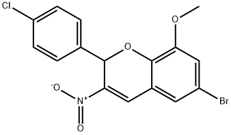 6-Bromo-2-(4-chlorophenyl)-8-methoxy-3-nitro-2H-1-benzopyran|