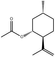 (1R)-5β-メチル-2α-(1-メチルエテニル)シクロヘキサン-1β-オールアセタート 化学構造式