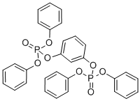 (1,3-フェニレンジオキシ)ビス(ホスホン酸ジフェニル) 化学構造式