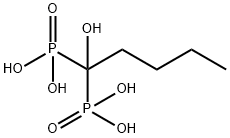 1-hydroxypentane-1,1-bisphosphonate 化学構造式