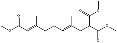 (3E,7E)-3,7-Dimethyl-3,7-octadiene-1,1,8-tricarboxylic acid trimethyl ester Struktur