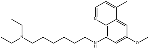 4-メチル-6-メトキシ-8-[6-(ジエチルアミノ)ヘキシルアミノ]キノリン 化学構造式