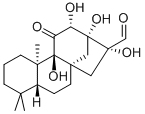 (12α)-9,12,13,16-テトラヒドロキシ-11-オキソカウラン-17-アール 化学構造式