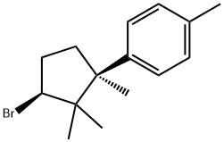 1-[(1S,3S)-3-ブロモ-1,2,2-トリメチルシクロペンチル]-4-メチルベンゼン 化学構造式