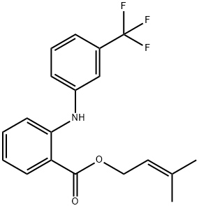 2-[(α,α,α-トリフルオロ-m-トリル)アミノ]安息香酸3-メチル-2-ブテニル 化学構造式