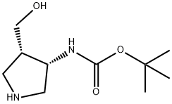Carbamic acid, [(3S,4S)-4-(hydroxymethyl)-3-pyrrolidinyl]-, 1,1-dimethylethyl Struktur