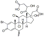 2-bromo-9,11beta-dichloro-6beta-fluoro-17,21-dihydroxypregna-1,4-diene-3,20-dione 17,21-di(acetate),57781-16-5,结构式