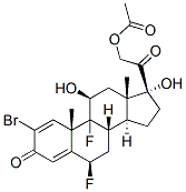 2-bromo-6beta,9-difluoro-11beta,17,21-trihydroxypregna-1,4-diene-3,20-dione 21-acetate,57781-23-4,结构式