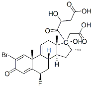 2-bromo-6beta-fluoro-17,21-dihydroxy-16alpha-methylpregna-1,4,9(11)-triene-3,20-dione 17,21-di(acetate) 结构式