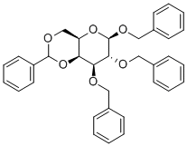 4,6-Di-O-benzylidene-1,2,3-tri-O-benzyl-β-D-galactopyranose 化学構造式