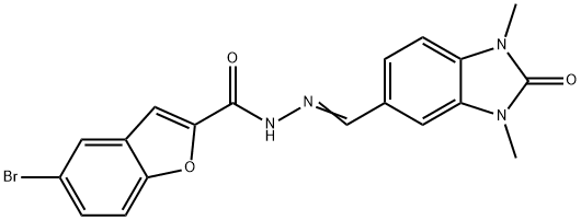 2-Benzofurancarboxylicacid,5-bromo-,[(2,3-dihydro-1,3-dimethyl-2-oxo-1H-benzimidazol-5-yl)methylene]hydrazide(9CI)|