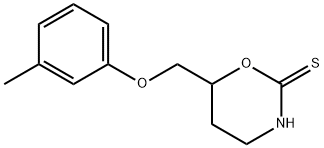 3,4,5,6-Tetrahydro-6-(m-tolyloxymethyl)-2H-1,3-oxazine-2-thione Structure