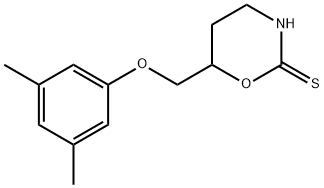 3,4,5,6-Tetrahydro-6-(3,5-xylyloxymethyl)-2H-1,3-oxazine-2-thione Struktur