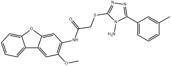 Acetamide, 2-[[4-amino-5-(3-methylphenyl)-4H-1,2,4-triazol-3-yl]thio]-N-(2-methoxy-3-dibenzofuranyl)- (9CI) Structure