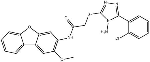 Acetamide, 2-[[4-amino-5-(2-chlorophenyl)-4H-1,2,4-triazol-3-yl]thio]-N-(2-methoxy-3-dibenzofuranyl)- (9CI) 化学構造式