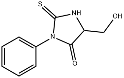 5-(ヒドロキシメチル)-3-フェニル-2-チオキソイミダゾリジン-4-オン 化学構造式