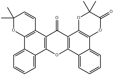 2,2,15,15-Tetramethyldibenzo[c,h]-1,4-dioxino[2,3-a]pyrano[2,3-j]xanthene-3,18(2H,15H)-dione,57907-58-1,结构式