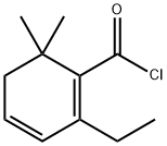 1,3-Cyclohexadiene-1-carbonyl chloride, 2-ethyl-6,6-dimethyl- (9CI) Struktur