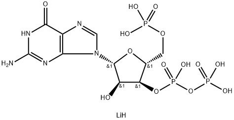 Guanosine 5'-phosphoric acid-3'-diphosphoric acid pentalithium salt Structure
