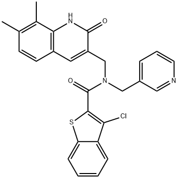 Benzo[b]thiophene-2-carboxamide, 3-chloro-N-[(1,2-dihydro-7,8-dimethyl-2-oxo-3-quinolinyl)methyl]-N-(3-pyridinylmethyl)- (9CI)|