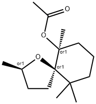 [2alpha,5beta(S*)]-2,6,10,10-tetramethyl-1-oxaspiro[4.5]decan-6-yl acetate Struktur
