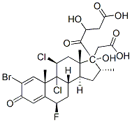 2-bromo-9,11beta-dichloro-6beta-fluoro-17,21-dihydroxy-16alpha-methylpregna-1,4-diene-3,20-dione 17,21-di(acetate) Structure