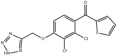 [2,3-dichloro-4-(1H-tetrazol-5-ylmethoxy)phenyl] 2-thienyl ketone,58030-58-3,结构式