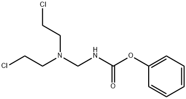 N-[Bis(2-chloroethyl)aminomethyl]carbamic acid phenyl ester Structure