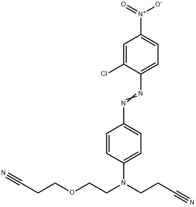 3-[[4-[(2-chloro-4-nitrophenyl)azo]phenyl][2-(2-cyanoethoxy)ethyl]amino]propiononitrile Struktur