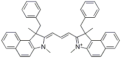 1-苄基-2-[3-(1-苄基-1,3-二甲基-1H-苯并[E]吲哚-2(3H)-亚基)-1-丙烯-1-基]-1,3-二甲基-1H-苯并[E]吲哚-3-鎓, 581092-52-6, 结构式