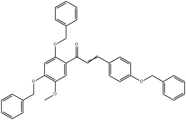 1-[5-メトキシ-2,4-ビス(フェニルメトキシ)フェニル]-3-[4-(フェニルメトキシ)フェニル]-2-プロペン-1-オン 化学構造式