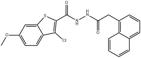 Benzo[b]thiophene-2-carboxylic acid, 3-chloro-6-methoxy-, 2-(1-naphthalenylacetyl)hydrazide (9CI) Struktur