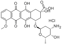 8-Desacetyl-8-carboxy Daunorubicin Hydrochloride 化学構造式