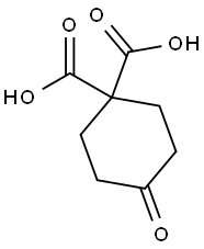 4-オキソシクロヘキサン-1,1-二カルボン酸 化学構造式