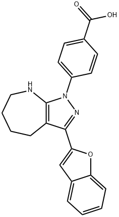 583021-12-9 Benzoic acid, 4-[3-(2-benzofuranyl)-5,6,7,8-tetrahydropyrazolo[3,4-b]azepin-1(4H)-yl]- (9CI)