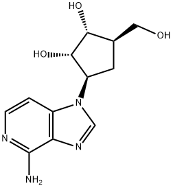(1S)-3β-(ヒドロキシメチル)-5β-(4-アミノ-1H-イミダゾ[4,5-c]ピリジン-1-イル)シクロペンタン-1α,2α-ジオール 化学構造式