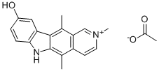 2,5,11-トリメチル-9-ヒドロキシ-6H-ピリド[4,3-b]カルバゾール-2-イウム·アセタート 化学構造式