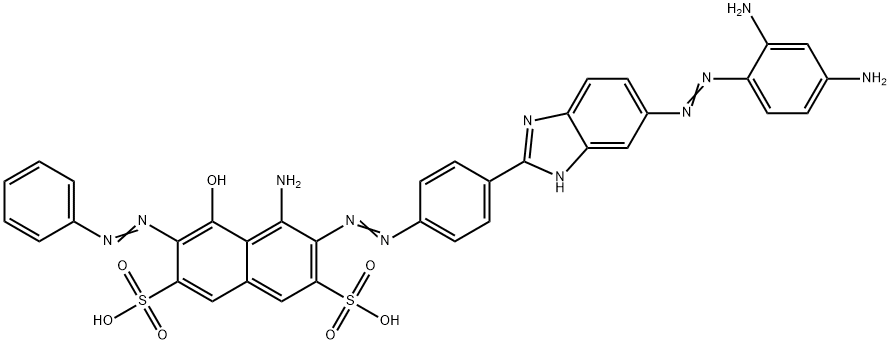 4-Amino-3-[[4-[5-[(2,4-diaminophenyl)azo]-1H-benzimidazol-2-yl]phenyl]azo]-5-hydroxy-6-(phenylazo)-2,7-naphthalenedisulfonic acid,58370-70-0,结构式