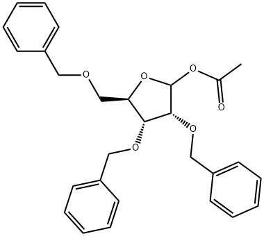 1-O-Acetyl-2,3,5-tri-O-benzyl-D-ribofuranose Struktur