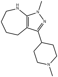 Pyrazolo[3,4-b]azepine, 1,4,5,6,7,8-hexahydro-1-methyl-3-(1-methyl-4-piperidinyl)- (9CI) Structure