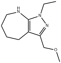 Pyrazolo[3,4-b]azepine, 1-ethyl-1,4,5,6,7,8-hexahydro-3-(methoxymethyl)- (9CI) 化学構造式