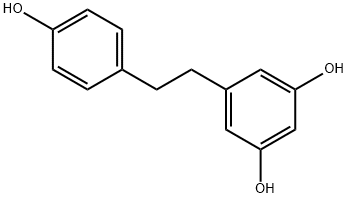 5-[2-(4-ヒドロキシフェニル)エチル]ベンゼン-1,3-ジオール 化学構造式