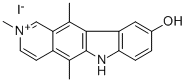 9-ヒドロキシ-2,5,11-トリメチル-6H-ピリド[4,3-b]カルバゾール-2-イウム・ヨージド 化学構造式