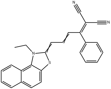 2-[4-(1-Ethylnaphtho[1,2-d]thiazol-2(1H)-ylidene)-1-phenyl-2-butenylidene]propanedinitrile Struktur