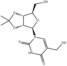 5-(羟基甲基)-2',3'-O-(异丙亚基)-2-硫代尿苷,58479-71-3,结构式