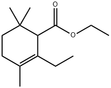 2-Ethyl-3,6,6-trimethyl-2-cyclohexene-1-carboxylic acid ethyl ester,58535-04-9,结构式