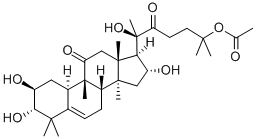 (10α)-25-(アセチルオキシ)-2β,3α,16α,20-テトラヒドロキシ-9β-メチル-19-ノルラノスタ-5-エン-11,22-ジオン 化学構造式