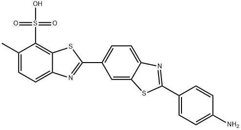 2-(4-aminophenyl)-6-methyl[2,6'-bibenzothiazole]-7-sulphonic acid  Struktur